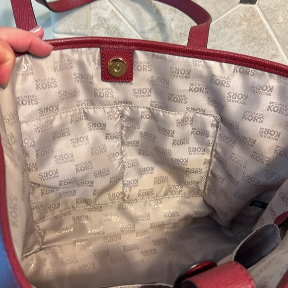 Michael Kors Jet Set Burgundy Red Tote - Picture 9 of 12